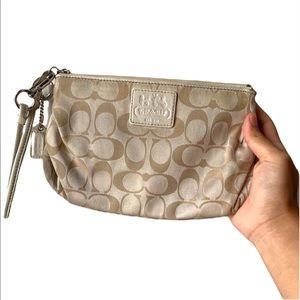 Coach Signature C beige wristlet